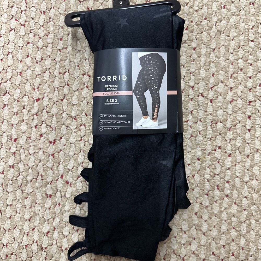 Torrid Plus Full-Length Comfort Waist With Pockets Leggings Stars New SZ 2X - Picture 1 of 4